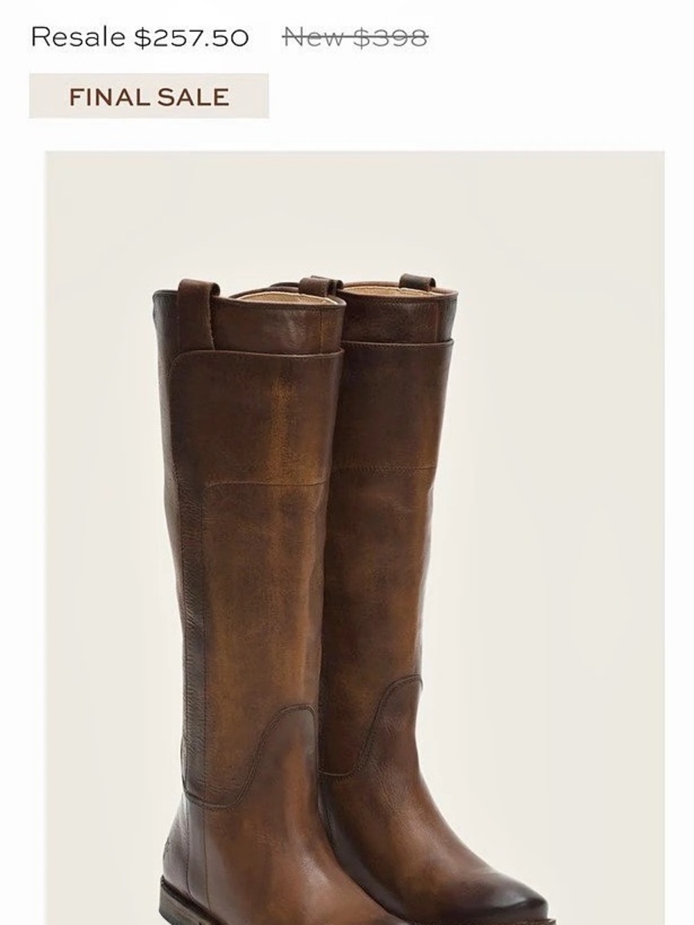 Frye Paige Tall Riding Boots Brown US 7.5